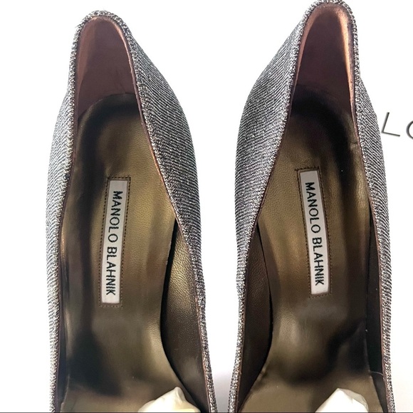 Manolo Blahnik Hangisi 115 Embellish Shimmer Pumps heel - Picture 5 of 10